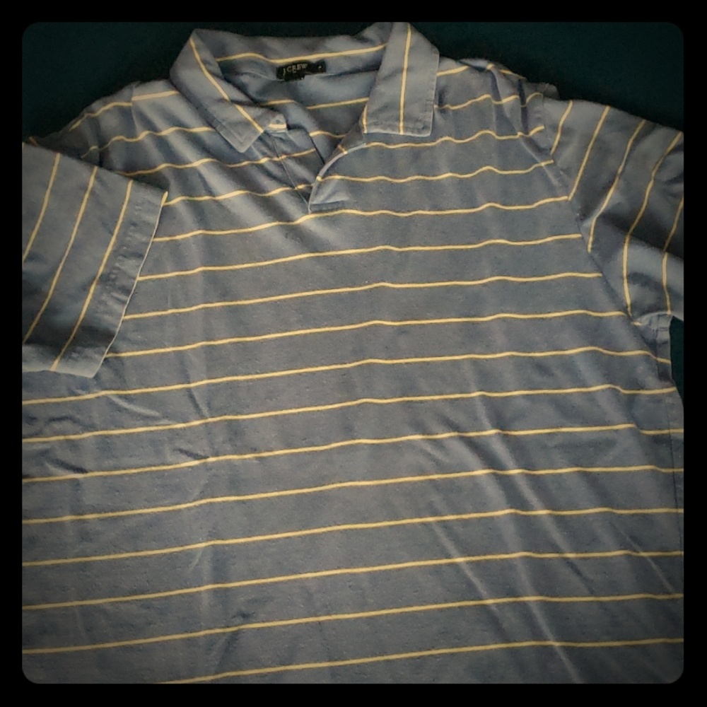 J. Crew striped blue polo